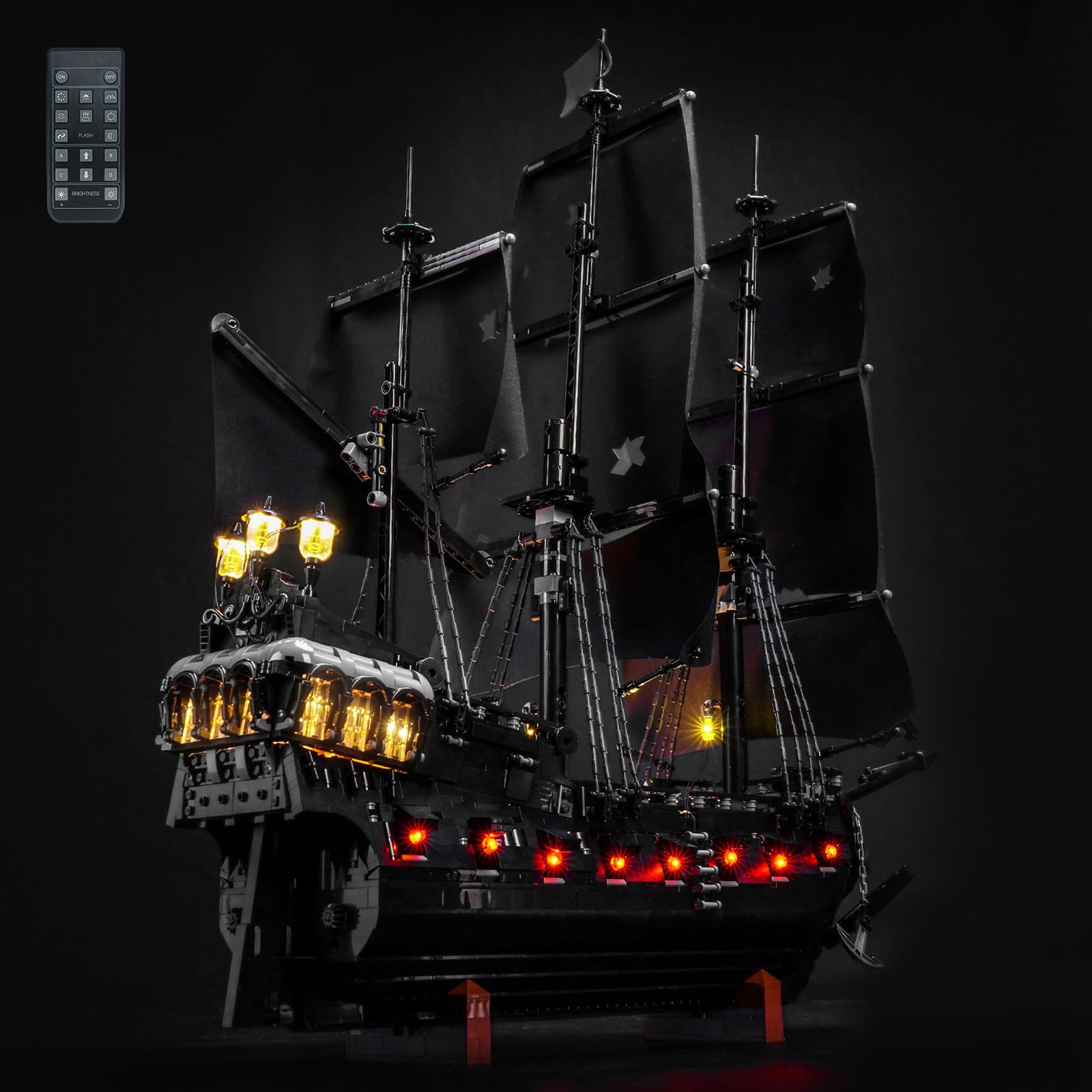 Juego de luces LED para mando a distancia compatible con Lego Captain Jack Sparrow's Pirate Ship 10365 (sin modelo), juego de iluminación decorativa compatible con Lego Captain Jack Sparrow's Pirate