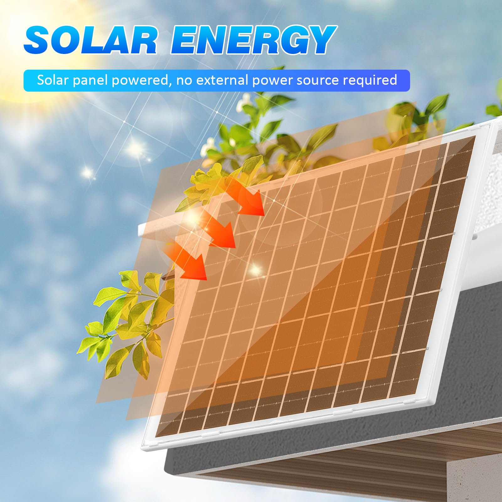 OUNONA Caméra de Sécurité Extérieure Panoramique Rotative WiFi Solaire