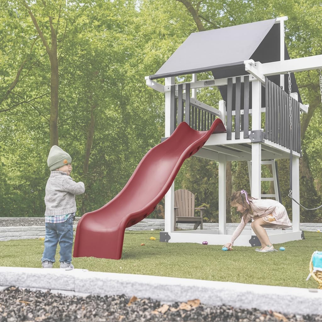 10-Foot Waterfall Slide for Playsets – Long, Thrilling & Safe Ride | TUSK Strong℠ (Burgundy)