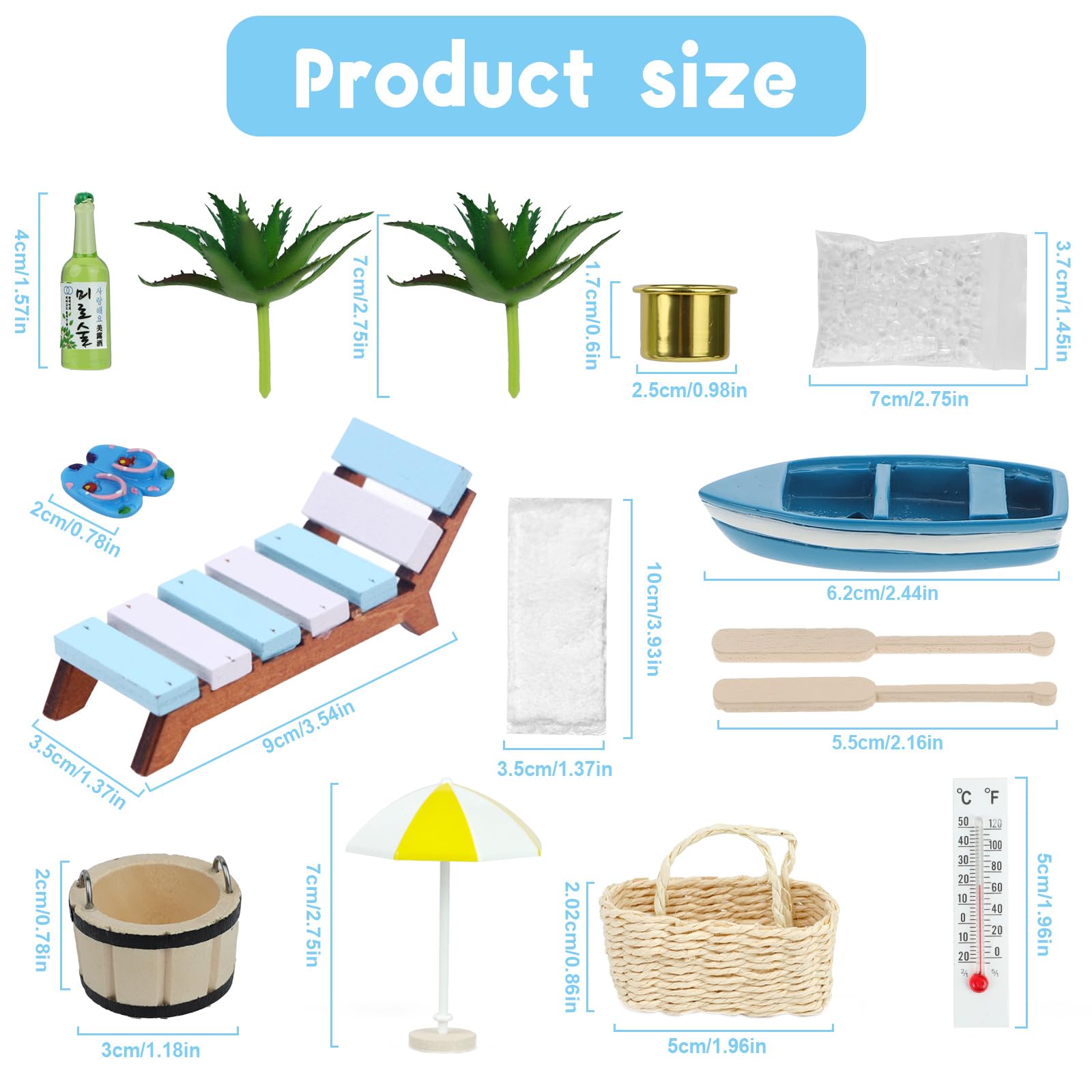 Set Da 14 Mini Accessori Per Sauna E Spiaggia, In Miniatura, Per Decorazioni Fai Da Te, Diorami, Case Delle Bambole E Regalo Simpatico