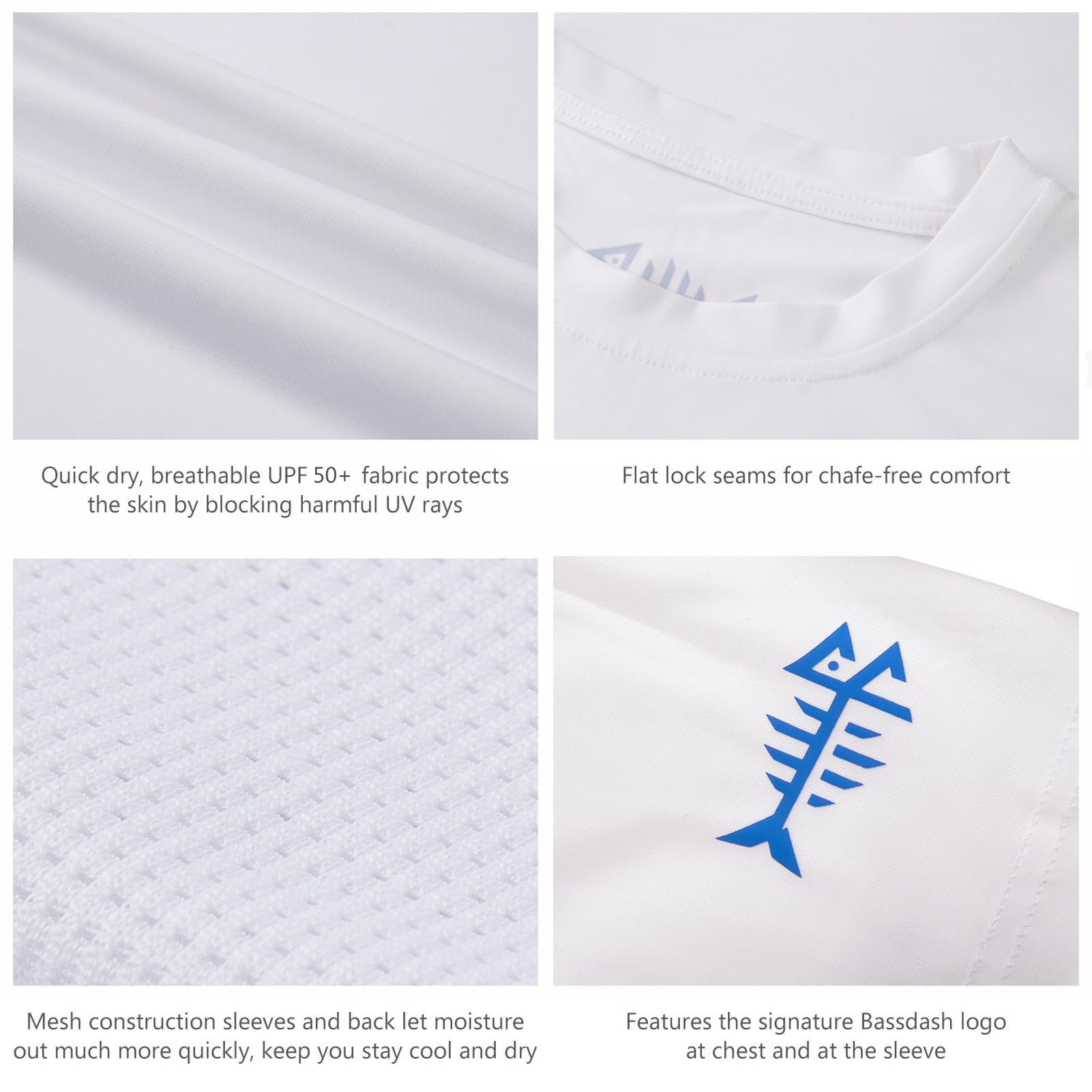 Bassdash - Maglietta da Uomo, con Protezione Solare UPF 50+, Maglietta a Maniche Corte da Pesca