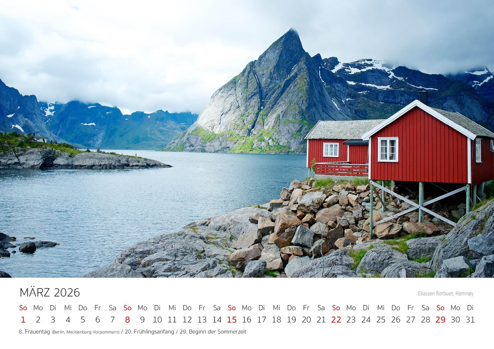 Edition Seidel Premium Kalender Norwegen 2026 Format DIN A3 Wandkalender Skandinavien Oslo Trondheim Bergen Gletscher Küstenfjorde Nordlichter Polarlichter