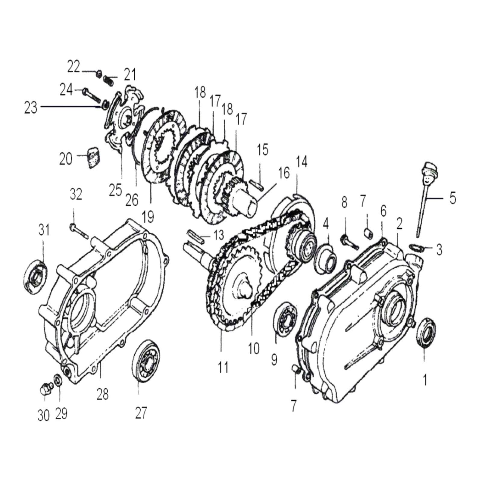 LIFAN Embrague en baño de aceite/embrague centrífugo Q2 (25mm) para motor 8-15 CV taller motores