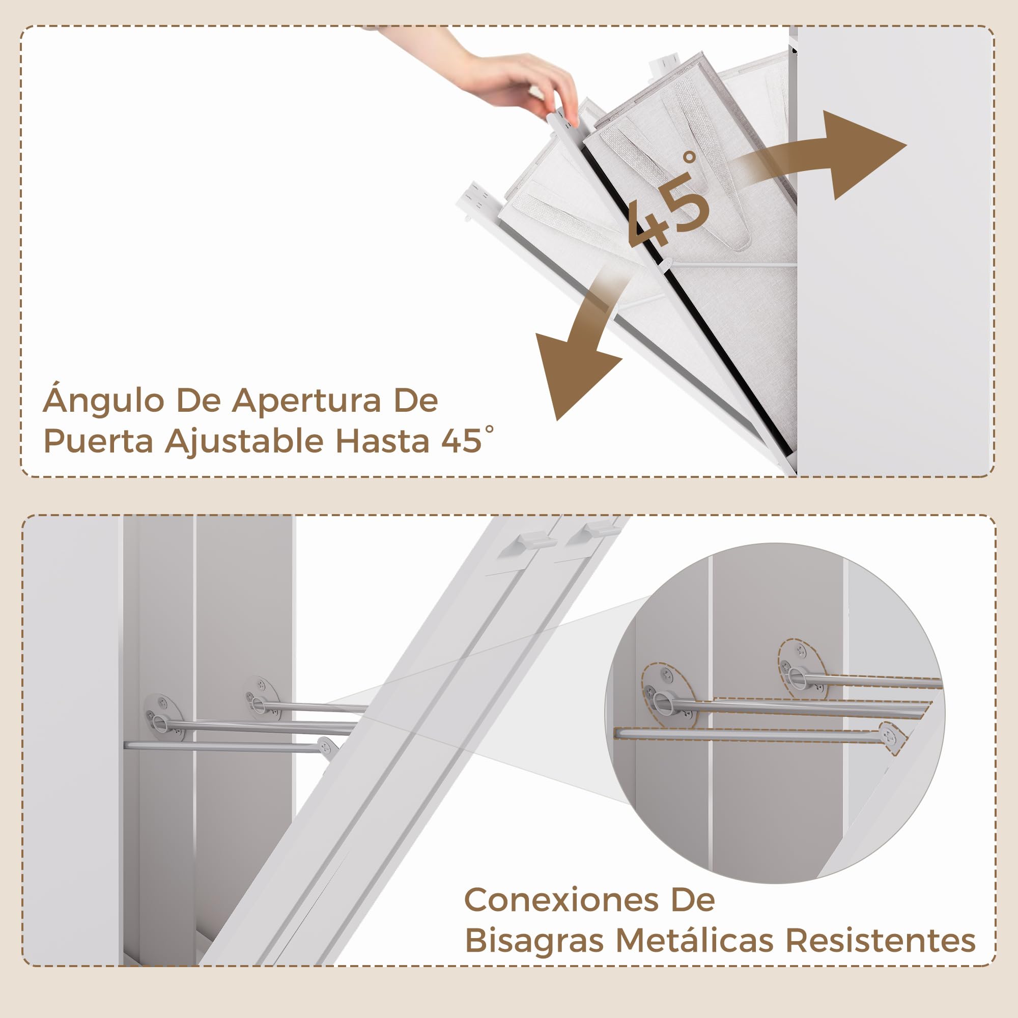 Armario de Baño Alto con 2 Cestas Desmontables para Ropa Sucia | Mueble de Baño con Cestos Extraíbles con Asas, Estante Regulable y Kit Antivuelco, para Baños y Lavadero 30x60x170 cm