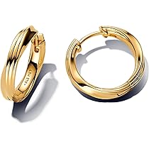 Pandora Essence 263878C00 – Orecchini a cerchio in argento sterling placcato oro 14 carati