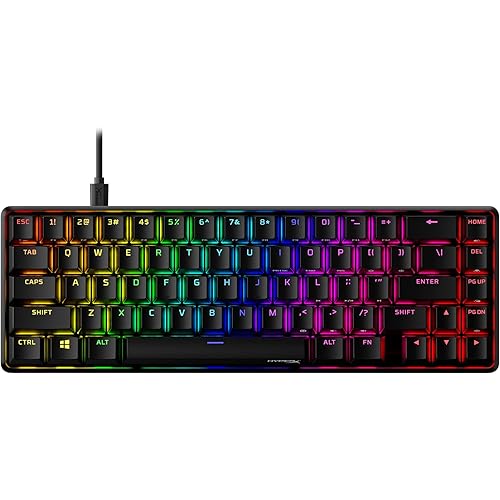 HyperX Alloy Origins 65 - Mechanical Gaming Keyboard – Compact 65% Form Factor - Linear Red Switch - Double Shot PBT Keycaps - RGB LED Backlit - NGENUITY Software Compatible,Black