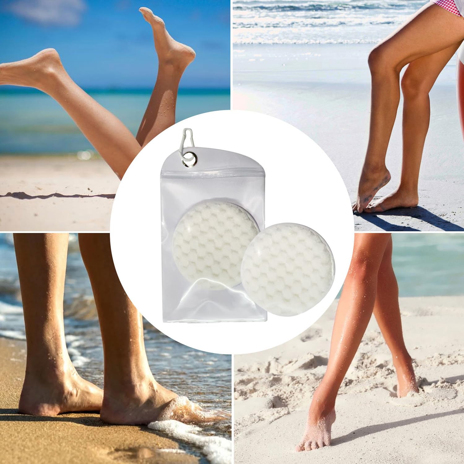 Gants D'enlèvement du Sable Accessoires Plage Blanc 1 Pièce Brosses à Portables la Plage Gant de Enlever Le Essuyer Sable pour Les Activités Volley Ball Nettoyage Corps