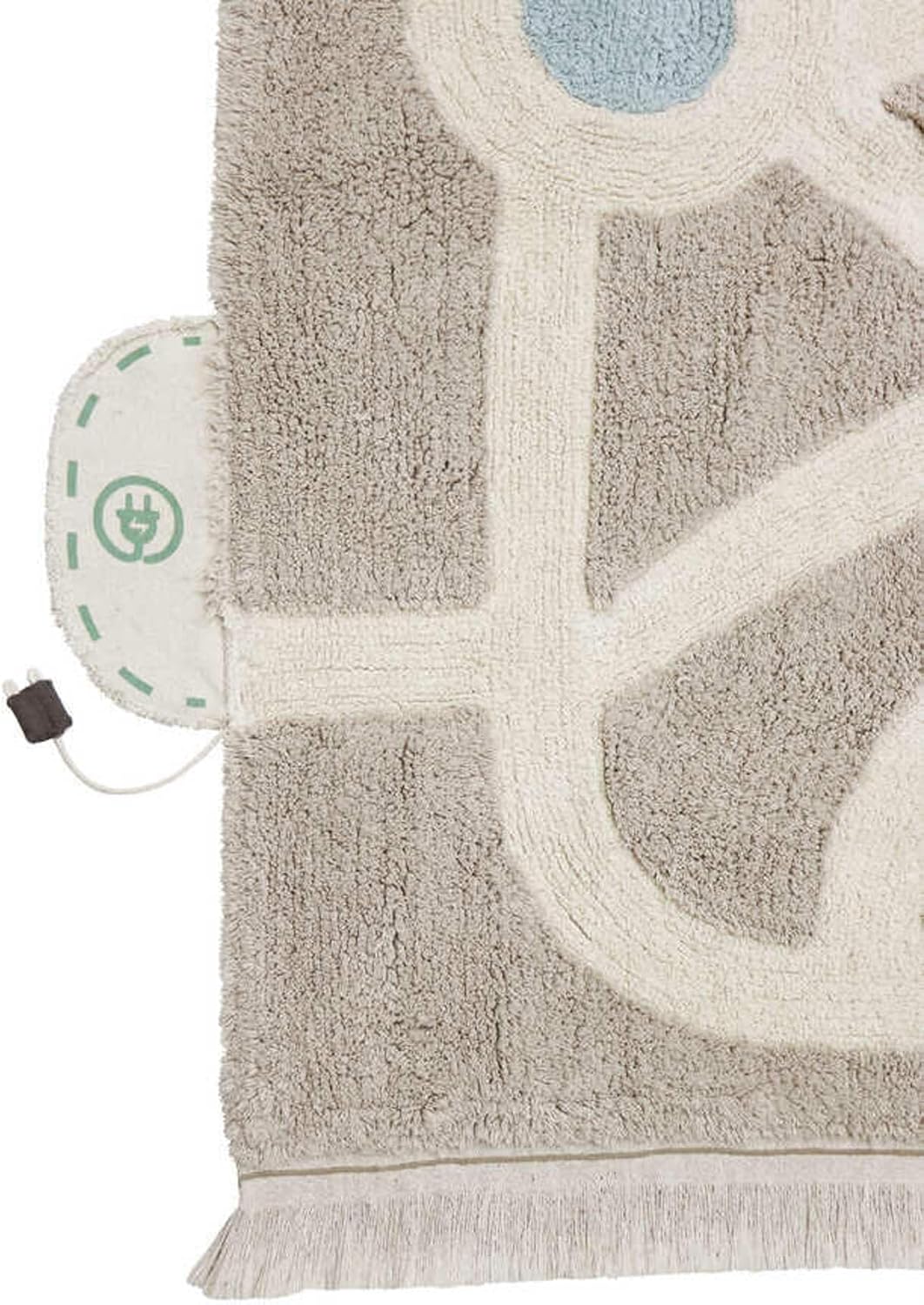 Lorena Canals| Washable Area Rugs for Kids Eco City -, Handmade in Natural 4' x 5' 7"