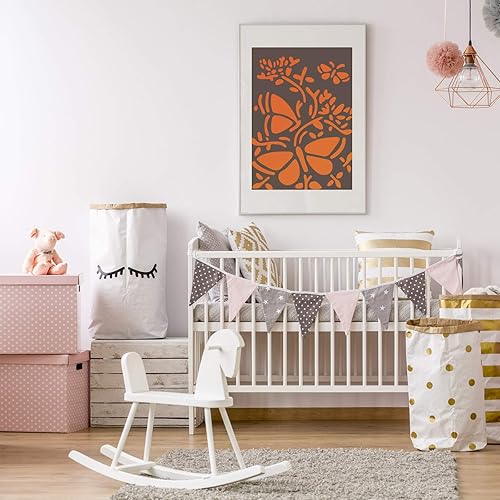 Miniatura 5 de 6 plantillas de pintura de mariposa, plantillas de flores de diente de león, plantillas reutilizables de mariposa con anillo abierto de metal para