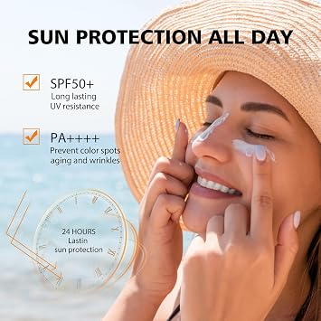 Tinted Moisturiser SPF 50+,Sunscreen for Face,Daily Face SPF 50 Invisible Tint,Hydrating&Waterproof Tinted Sunscreen SPF 50,UVA/UVB Broad Spectrum Protection,Oil Control,Natural Finish for Women