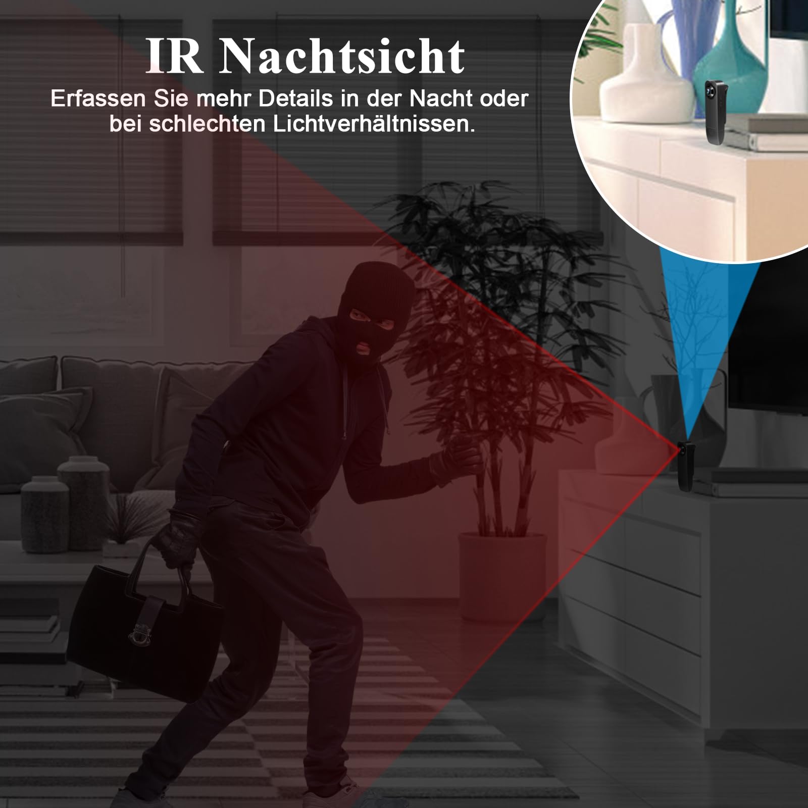 Bodycam HD 1080P Mini Kamera mit 32GB Speicherkarte, Nachtsicht, Audio Video Aufzeichnung