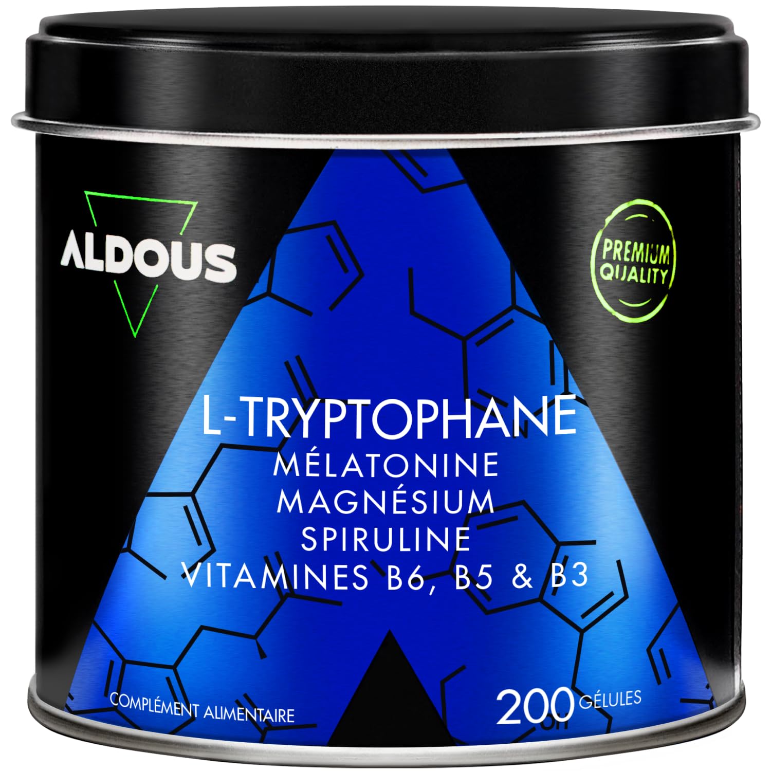 200 Gélules Tryptophane 600mg + Mélatonine et Magnésium + Vitamines B6, B5, B3 +