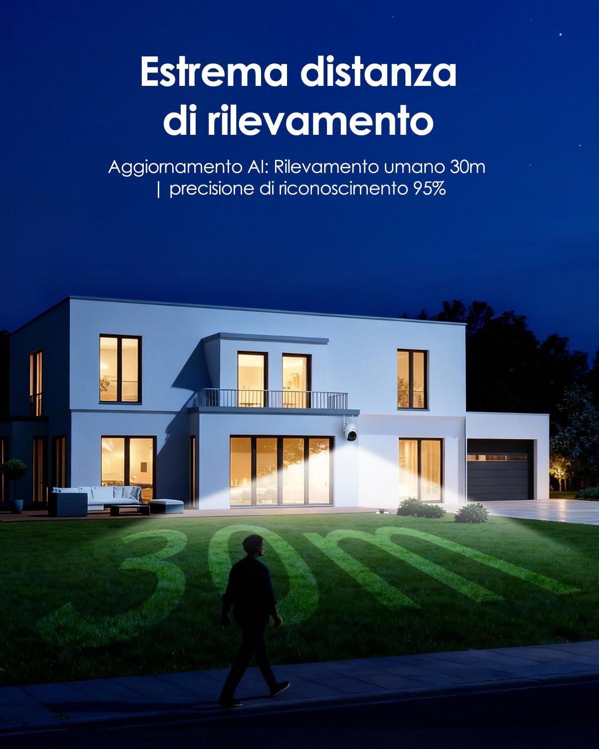 ieGeek 24/7 Registrazione AOV 4G Telecamera Esterno con SIM Senza WiFi | Tracciamento Automatico, Rilevamento AI, Visione Notturna 25m, Memoria 512GB, 5W Pannello Solare, 10000mAh Batteria, IP65