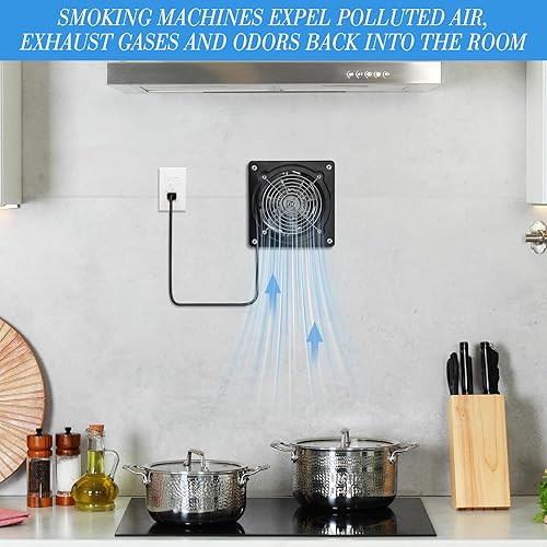 Miniatura 4 de Ventilador de escape de 6 pulgadas, 308 CFM, ventilador de escape de techo de cocina con interruptor, enchufe pequeño, amortiguador de garaje para