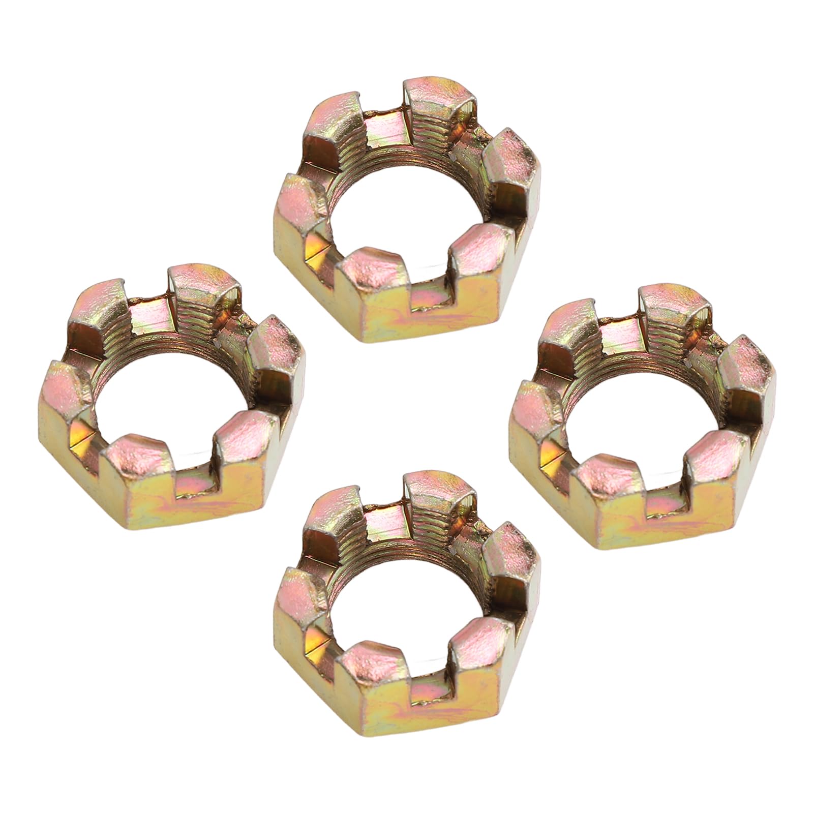 Lot de 4 écrous d'essieu de Moyeu de Roue Crénelés en Acier allié de qualité Supérieure de 20 Mm pour une Conduite Améliorée, Meilleure Nce et Ility, Compatible avec Quad Dirt