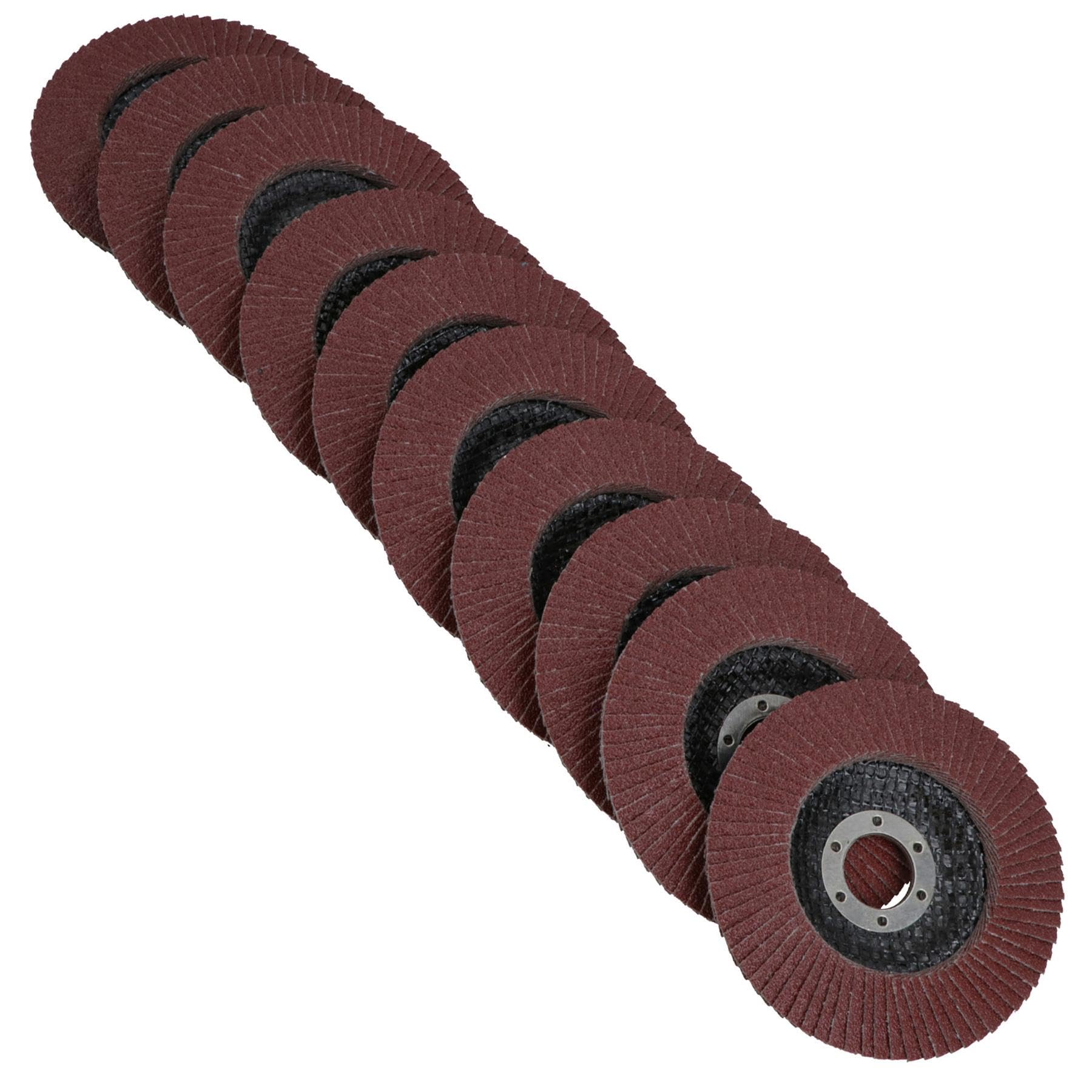 10 x Flap Discs 80 Grit Angle Grinder 4.5