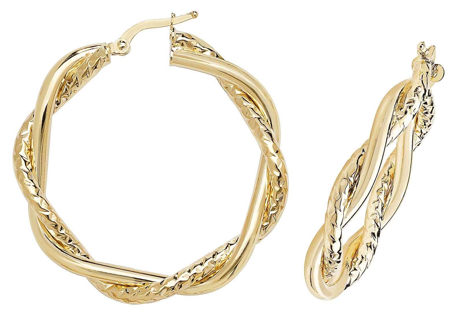 Boucles d'oreilles or jaune 9k les anneaux parfaits du bureau aux soirées - 6