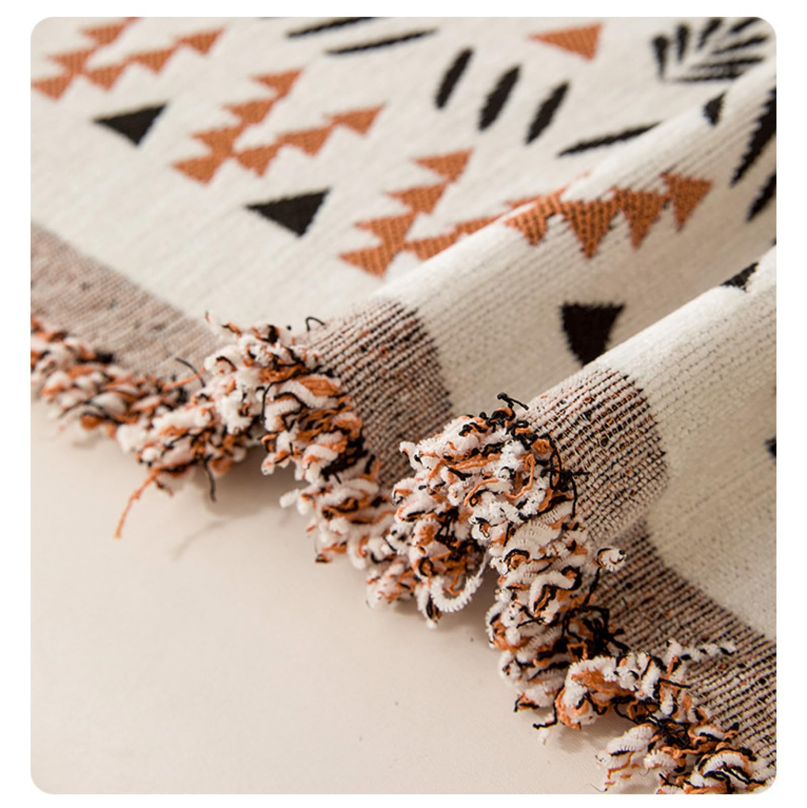 Boho Pokrowiec na sofę 1-, 2-, 3-, 4-osobową, pogrubiony pokrowiec na kanapę szenilową, zmywalny, antypoślizgowy, przyjazny dla zwierząt, na sofę w kształcie litery L, pomarańczowy, 180 x 260 cm