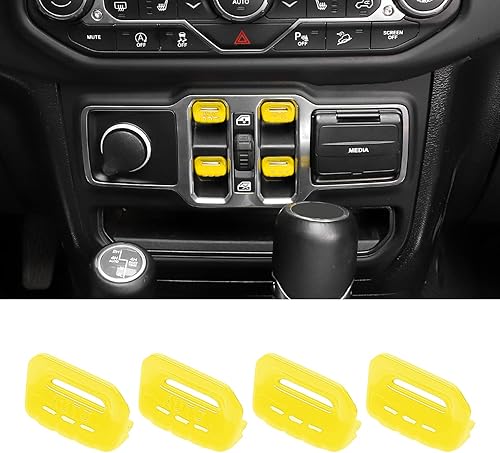Miniatura 8 de RT-TCZ Cubierta de interruptor de ventana de consola central, accesorios interiores para Jeep Wrangler JL JLU y Gladiator JT 2018-2023, rojo