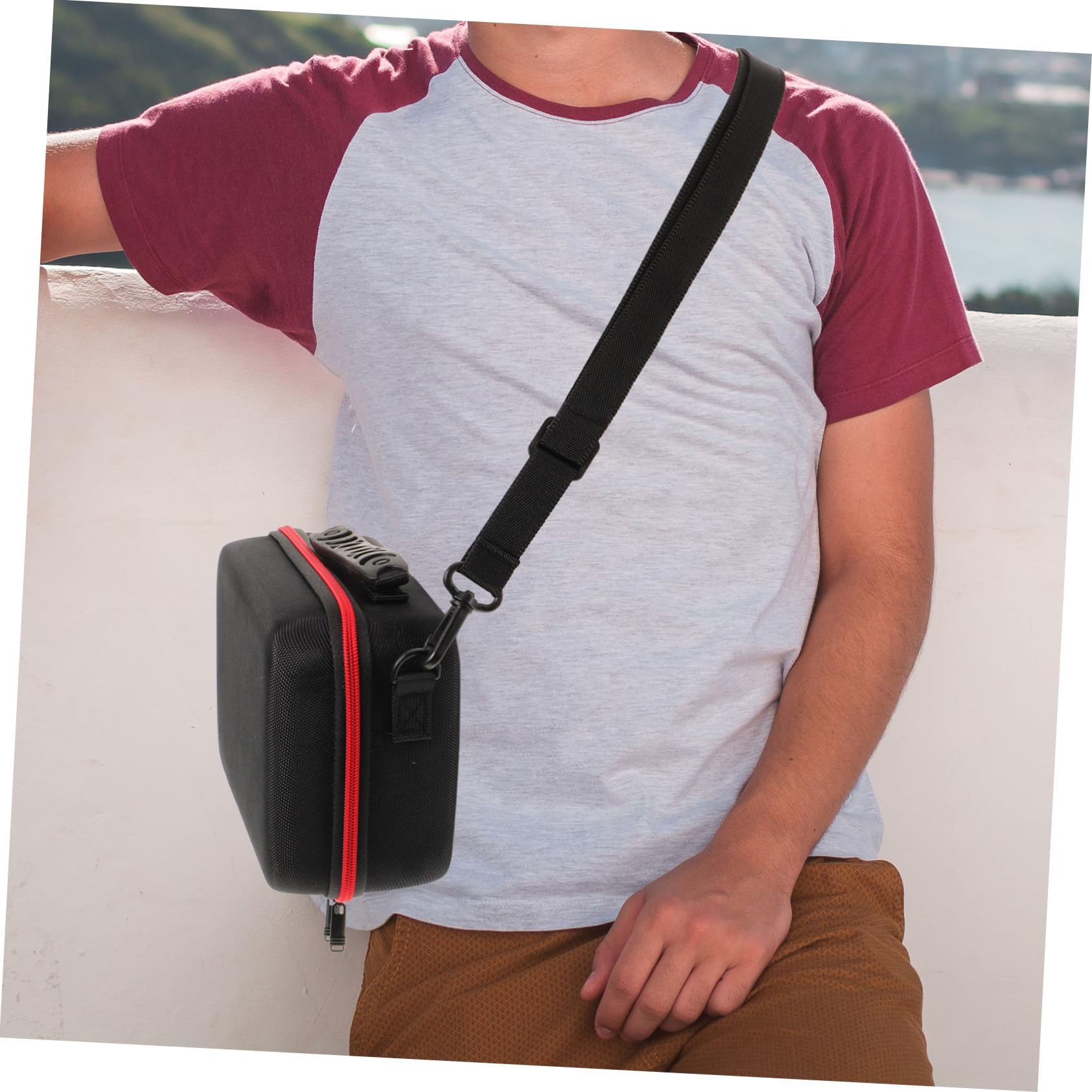 DOITOOL Borsa Porta Fotocamera Rigida Nera in Eva Oxford con Manico | Organizzazione Individuale per Dispositivi Digitali, Chiusura Zip, Formato Compatto per Accessori