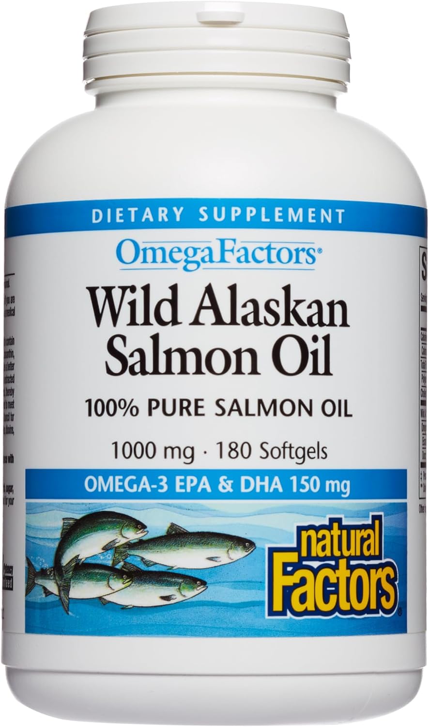 Natural Factors, Wild Alaskan Salmon Oil Provides Omega-3, EPA, DHA & Vitamin D, Supports Brain & Heart Health, 180 Count (Pack of 1) Natural Factors, Wild Alaskan Salmon Oil Provides Omega-3, EPA, DHA & Vitamin D, Supports Brain & Heart Health, 180 Count (Pack of 1)