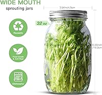 Vista 4 de Sprouting Jar Kit, 2 Wide Mouth Mason Jars, Premium Stainless Steel Screen Sprout Lids, Blackout Sleeves, Tray, Stand, Sprouting Kit for Growing