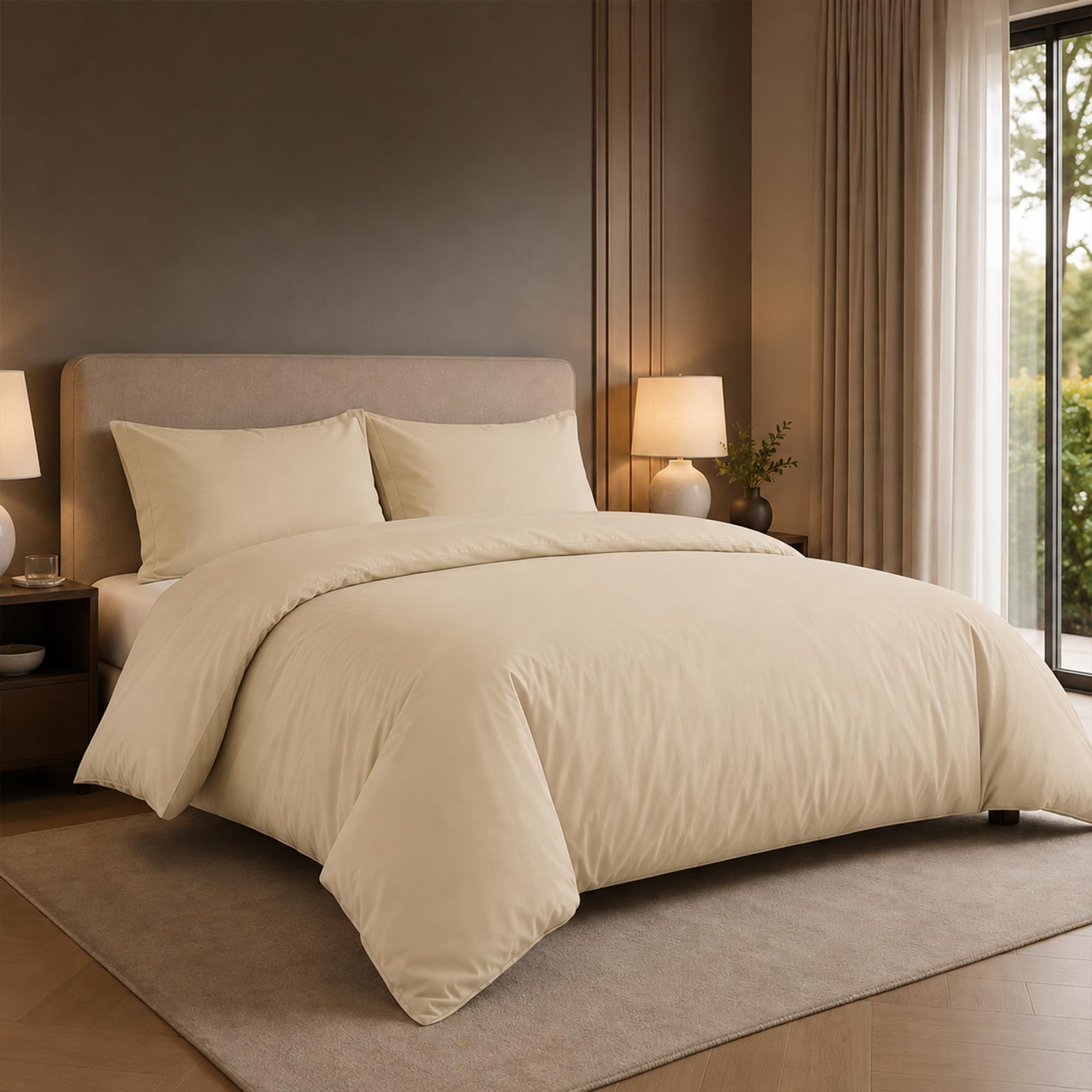AA Linens Luxury Double Duvet Cover Set – Soft Polycotton Bedding Quilt Cover, Duvet Cover Sets Breathable & Durable, Hotel Quality, Easy Care Fabric, 2 Pillowcases Included