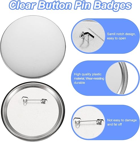 Miniatura 3 de PATIKIL 75mm  2.95inch Metal Button Parts Supplies for Button Maker Machine Round Pin Maker, Every Set Includes Metal Top, Metal Clip Bottom &