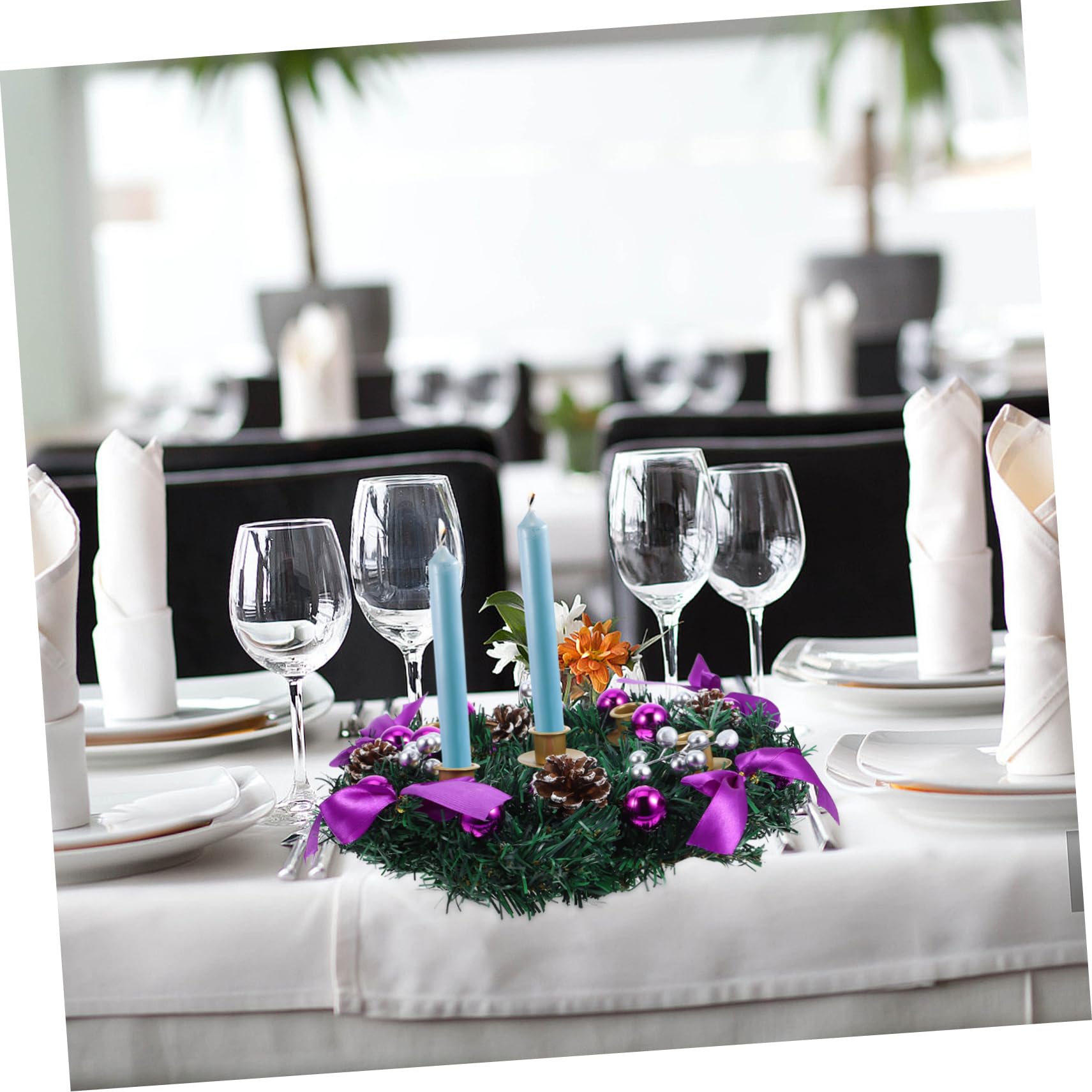 De Adviento Navideña con Soporte para De Mesa Decorativo para Celebraciones Portavelas De Copas para De Adviento