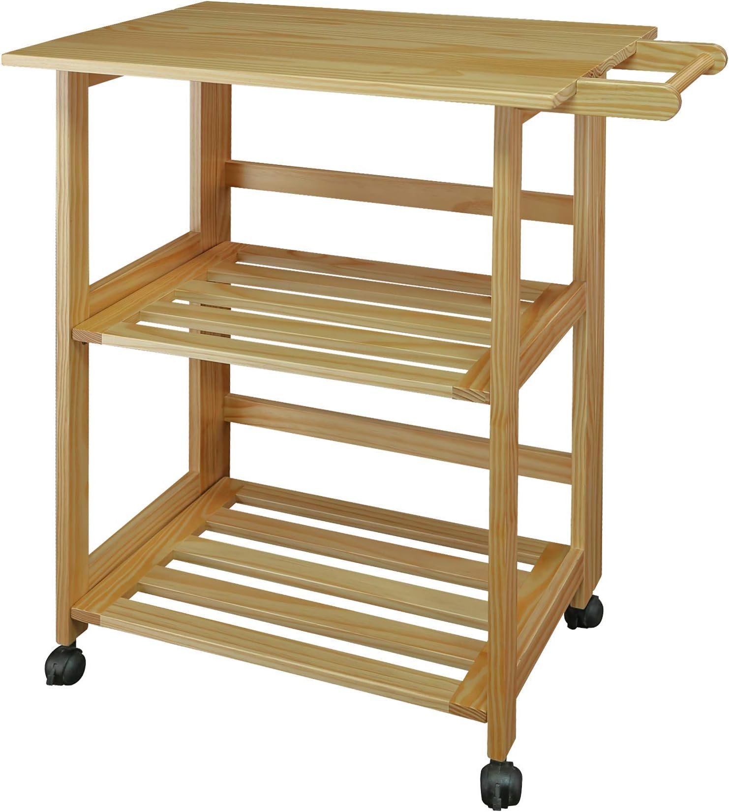 Casual Home Trek Folding Natural Kitchen Cart, 27" W