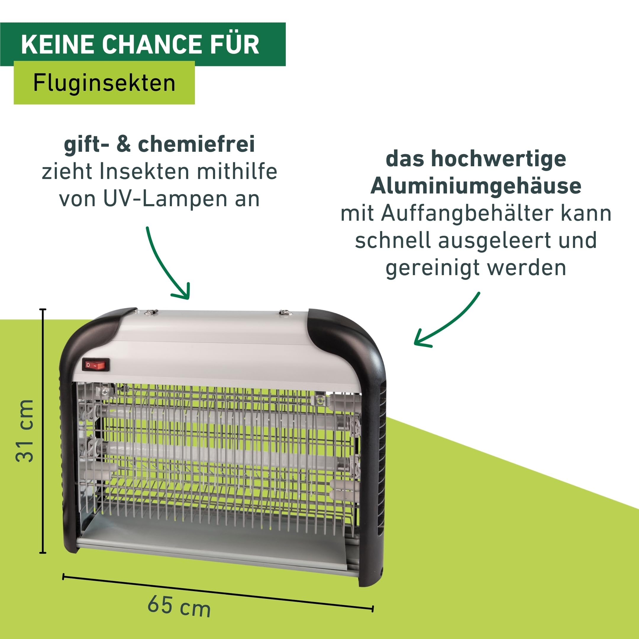 Windhager Fluginsekten Schutzlampe Comfortable +, Insektenvernichter, Insektenlampe, Mückenvernichter, Mückenschutz, Gift-und chemiefrei, für 100m², 20Watt, 03529