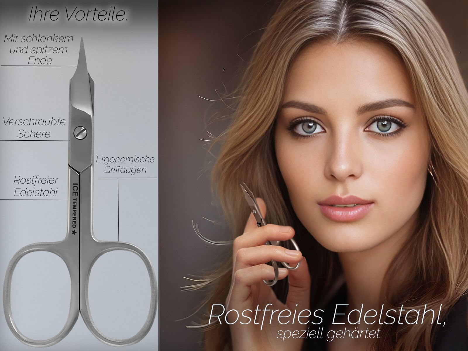 Premium Nagelschere & Nagelhautschere Aus Rostfreiem Edelstahl - 9,5 Cm, Mit Turmspitze Und Etui
