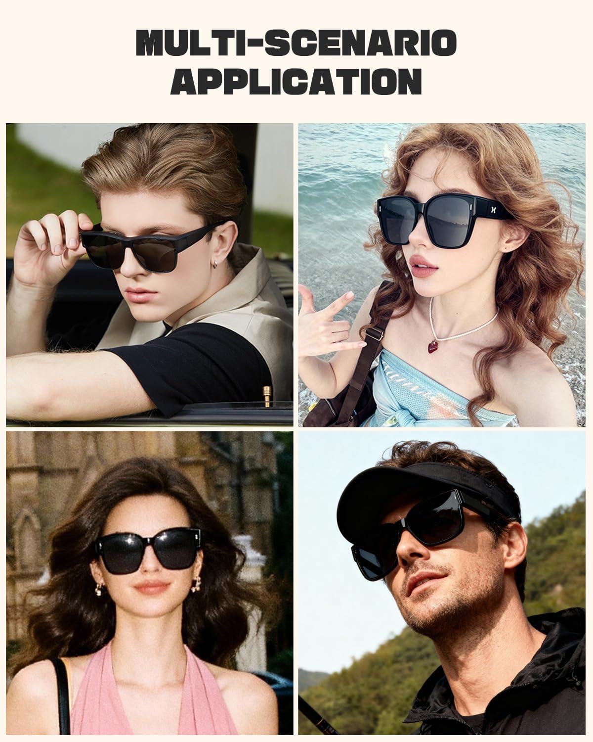 LOHO Polarized Over Glasses Sunglasses for Women Men, 0.78 oz Lightweight 2026 Oversized Square fit over Sun Glasses, UV400 - Image 2