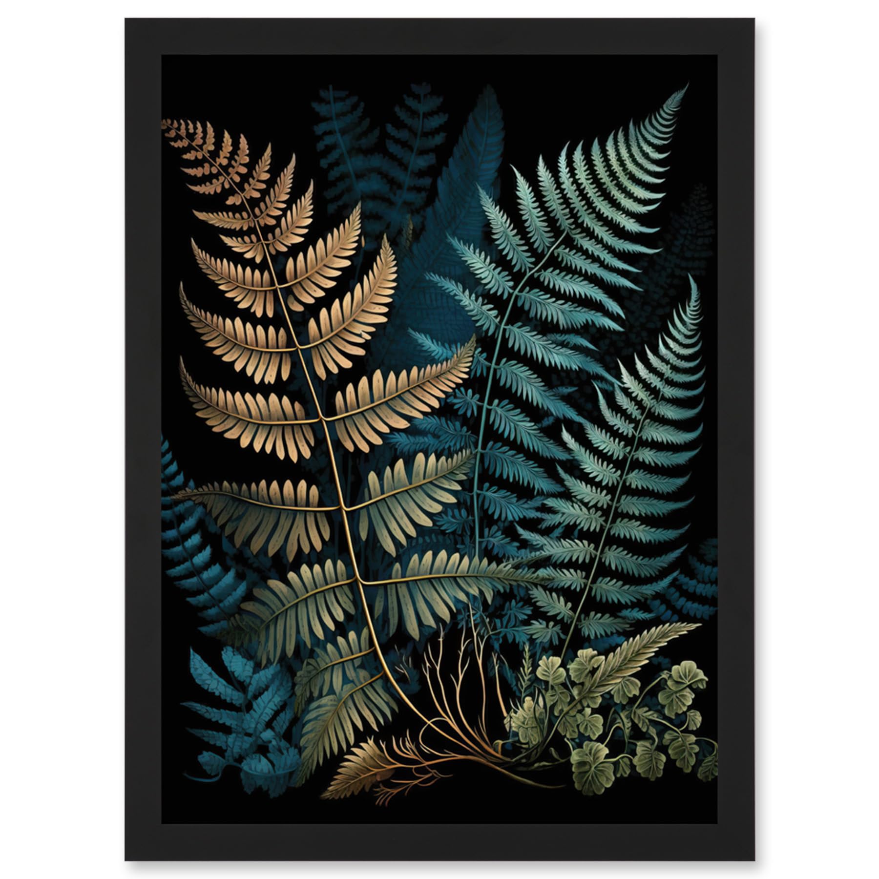 Artery8 Detailed Botanical Illustration Fern Frond Species Wall Art PrintA4 Size from B&Q
