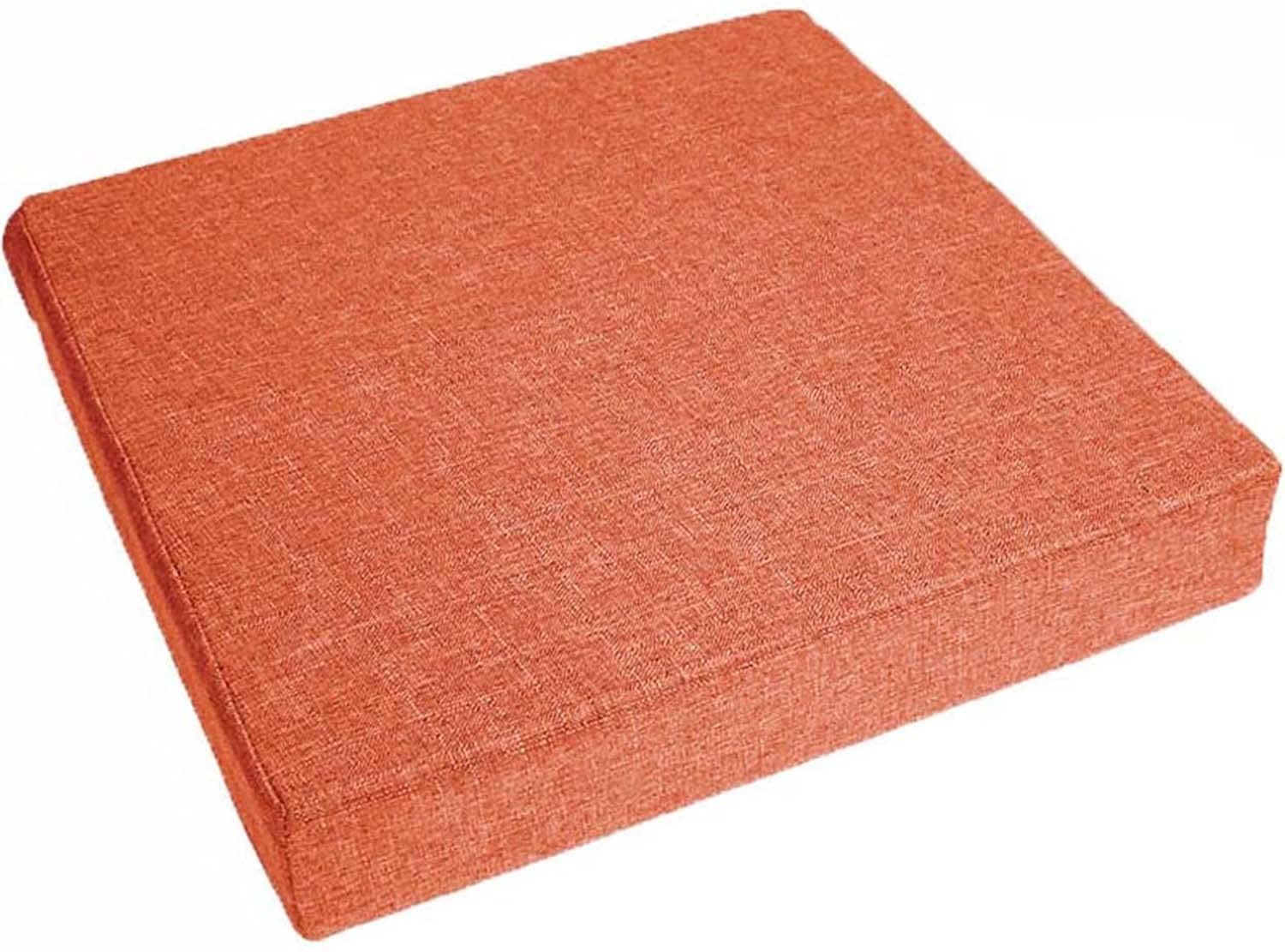 HELCEKOU Square Armchair Booster Cuions Comfort Elasticity Foam Chair Pad Cuion for Car Office Indoors Outdoors Thick 8/10cm Seat Pads (Orange 40X40X10CM)