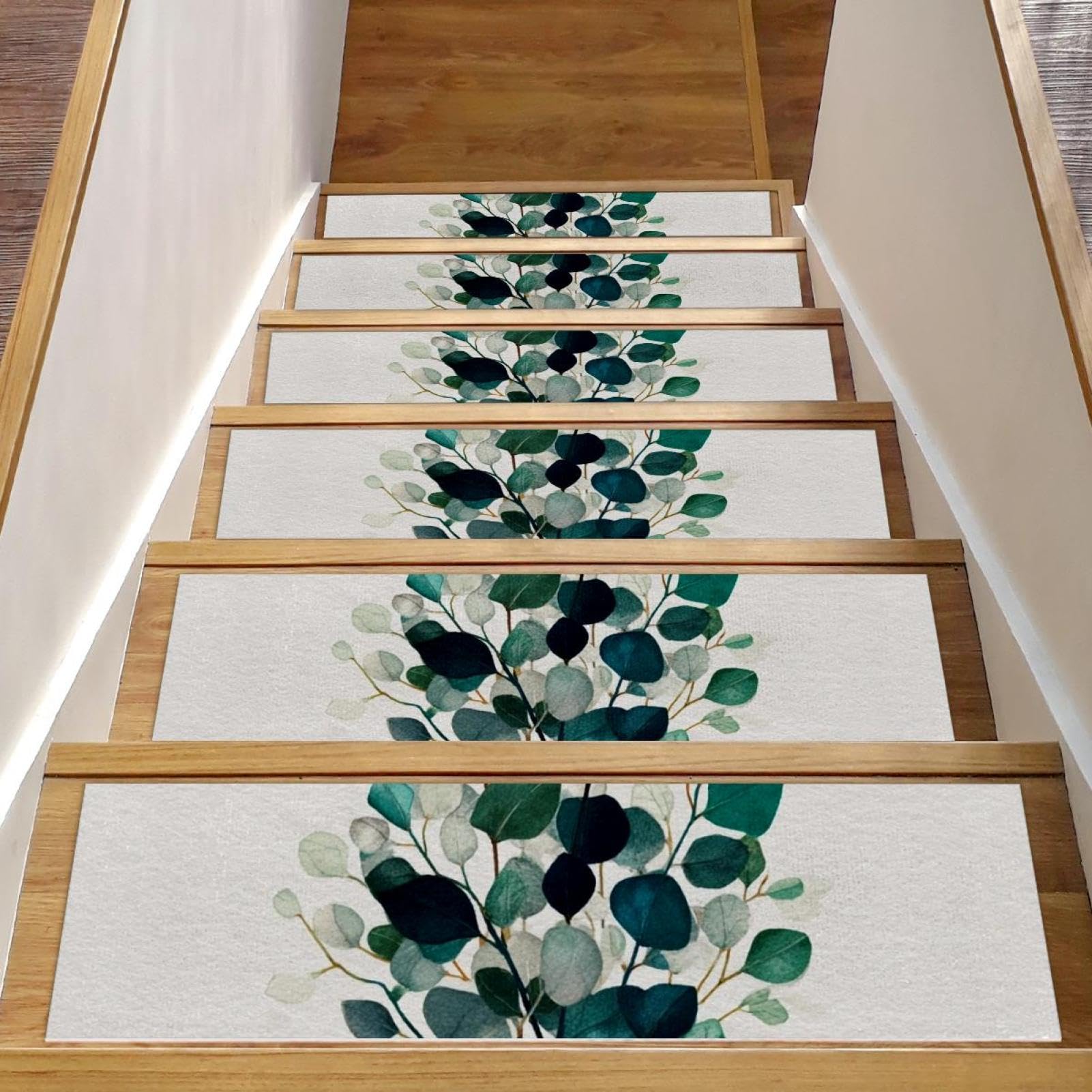 Tapis d'escalier antidérapants motif feuilles pour une maison sûre et chaleureuse