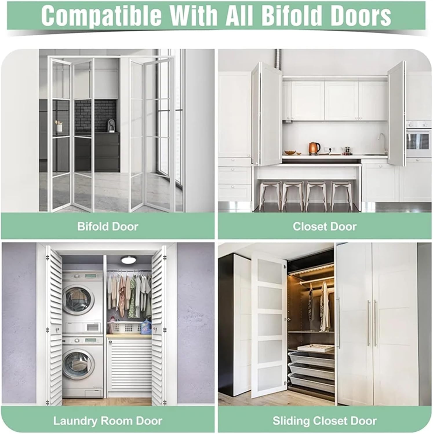 4 Sets Door Hardware Folding Pocket Doors Replacement Accessories for 2.22 to 2.54 Inch Track