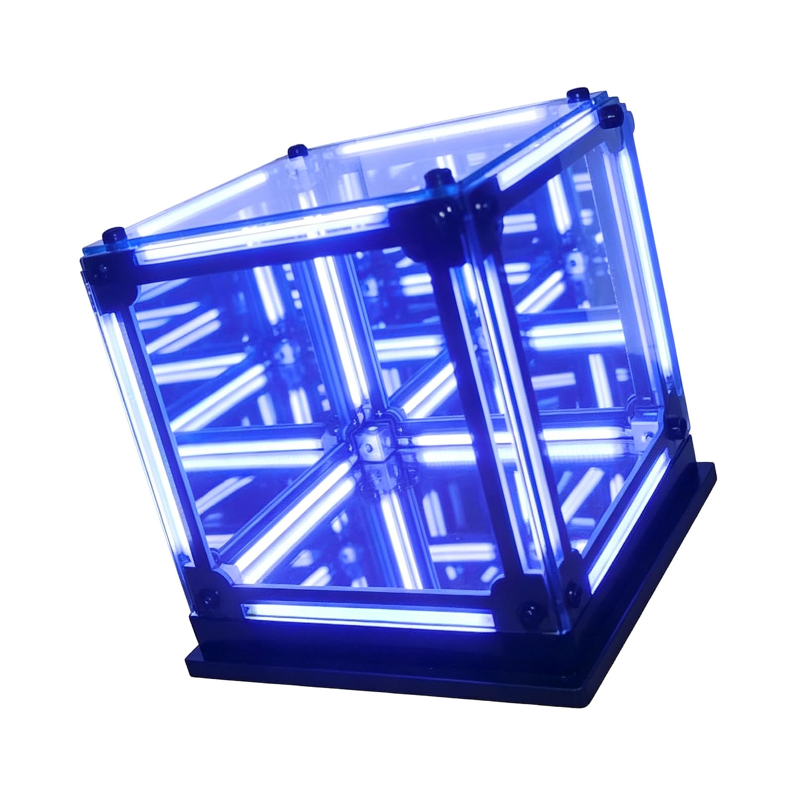 Drtlpmb Yellow And Blue Gaming Setup Accent Lamp 3D Cube Rechargeable Type-C Mood Light, 8 Color Modes, Acrylic Abs Desktop Decor Display