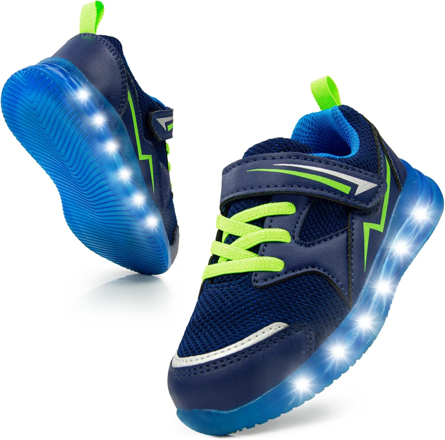 SKYWHEEL Toddler Girls Boys Light up Shoes LED Flashing Lightweight Mesh Breathable Walking Sneakers for Toddler and Little Kids Running