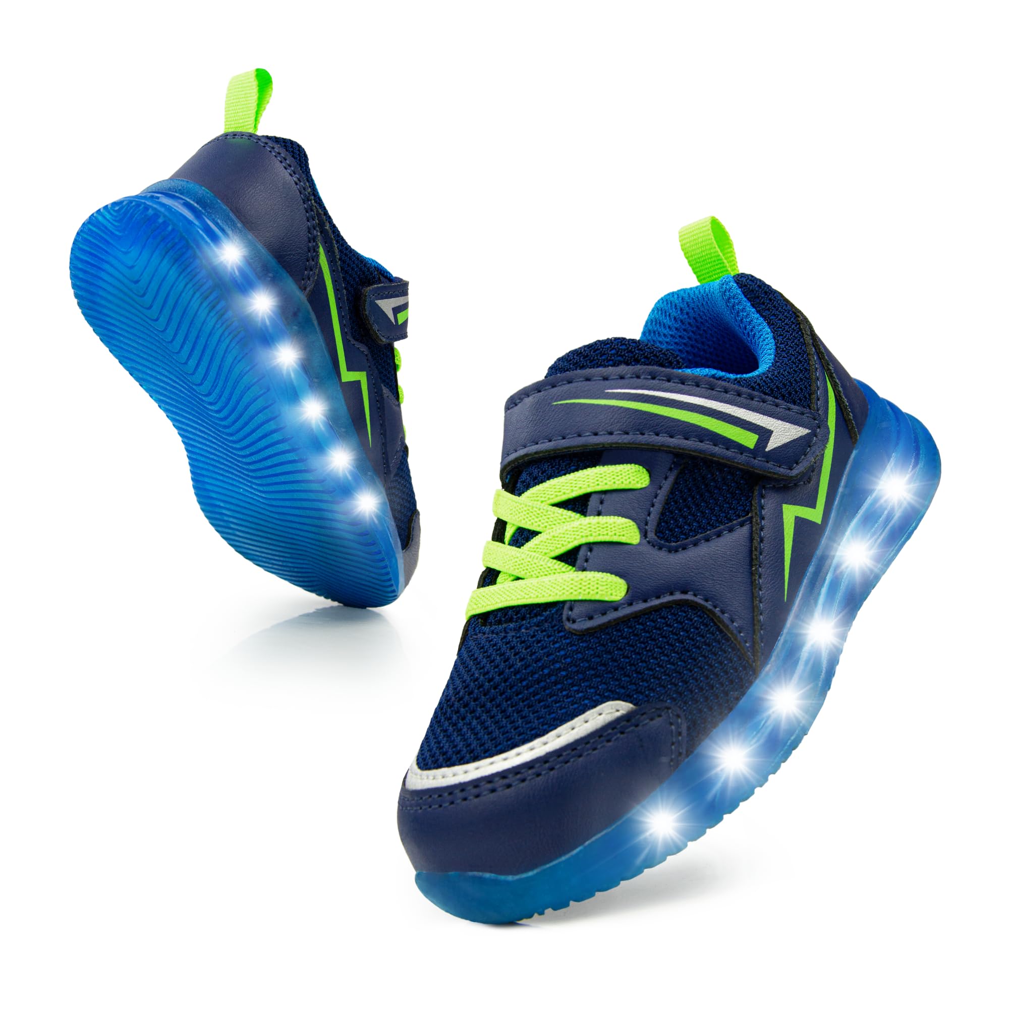 SKYWHEEL Toddler Girls Boys Light up Shoes LED Flashing Lightweight Mesh Breathable Walking Sneakers for Toddler and Little Kids Running