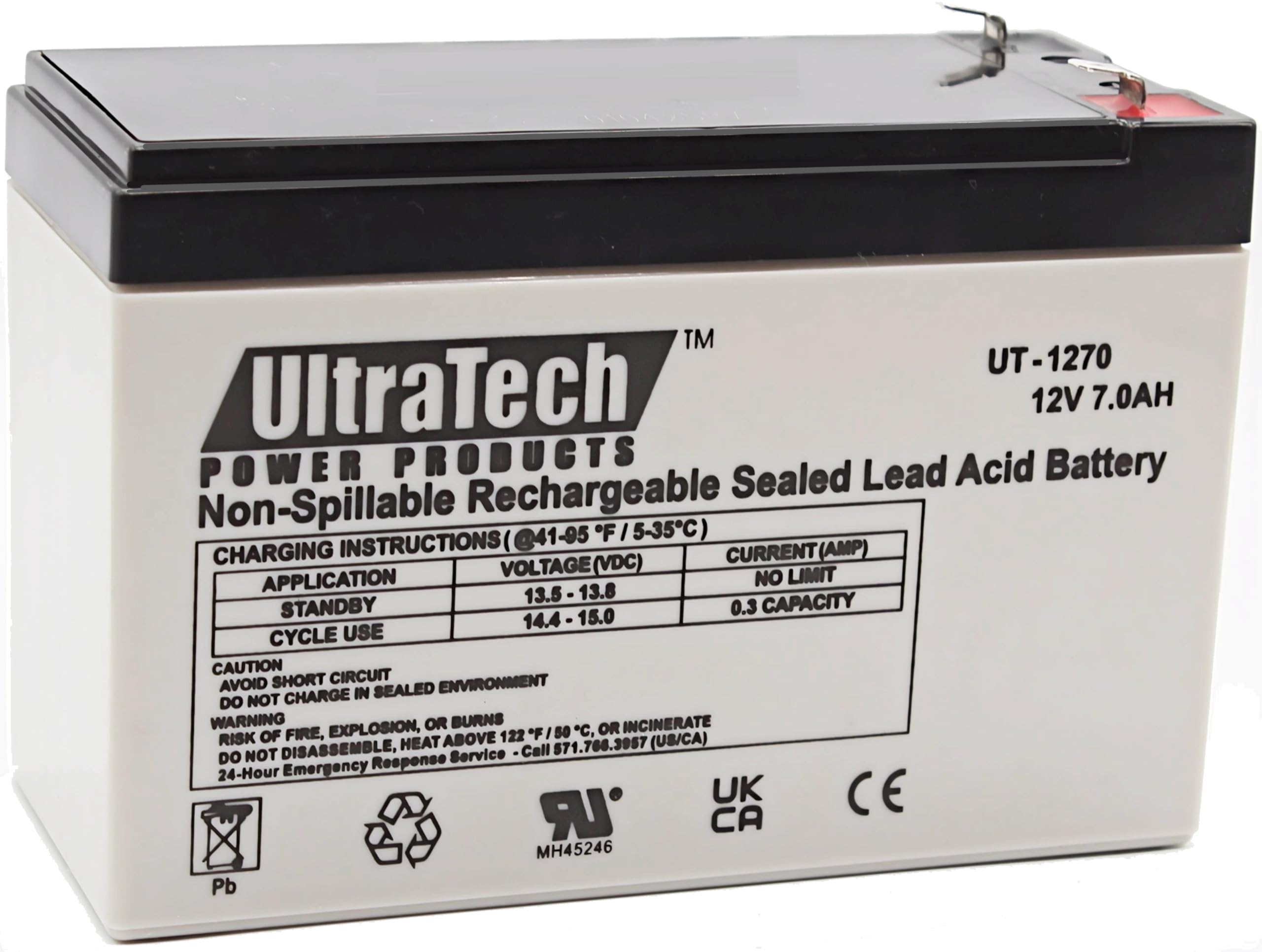 UltraTech UT1270 / UT-1272-F1 12V 7 Ah Sealed Lead Acid Alarm Battery UT-1270 UT-1272-F1