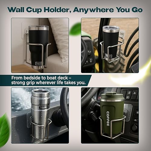Miniatura 7 de Skywin Portavasos para montar en la pared, paquete de 2 soportes para vasos de barco para yate, camión, automóvil y caravana que se instala en