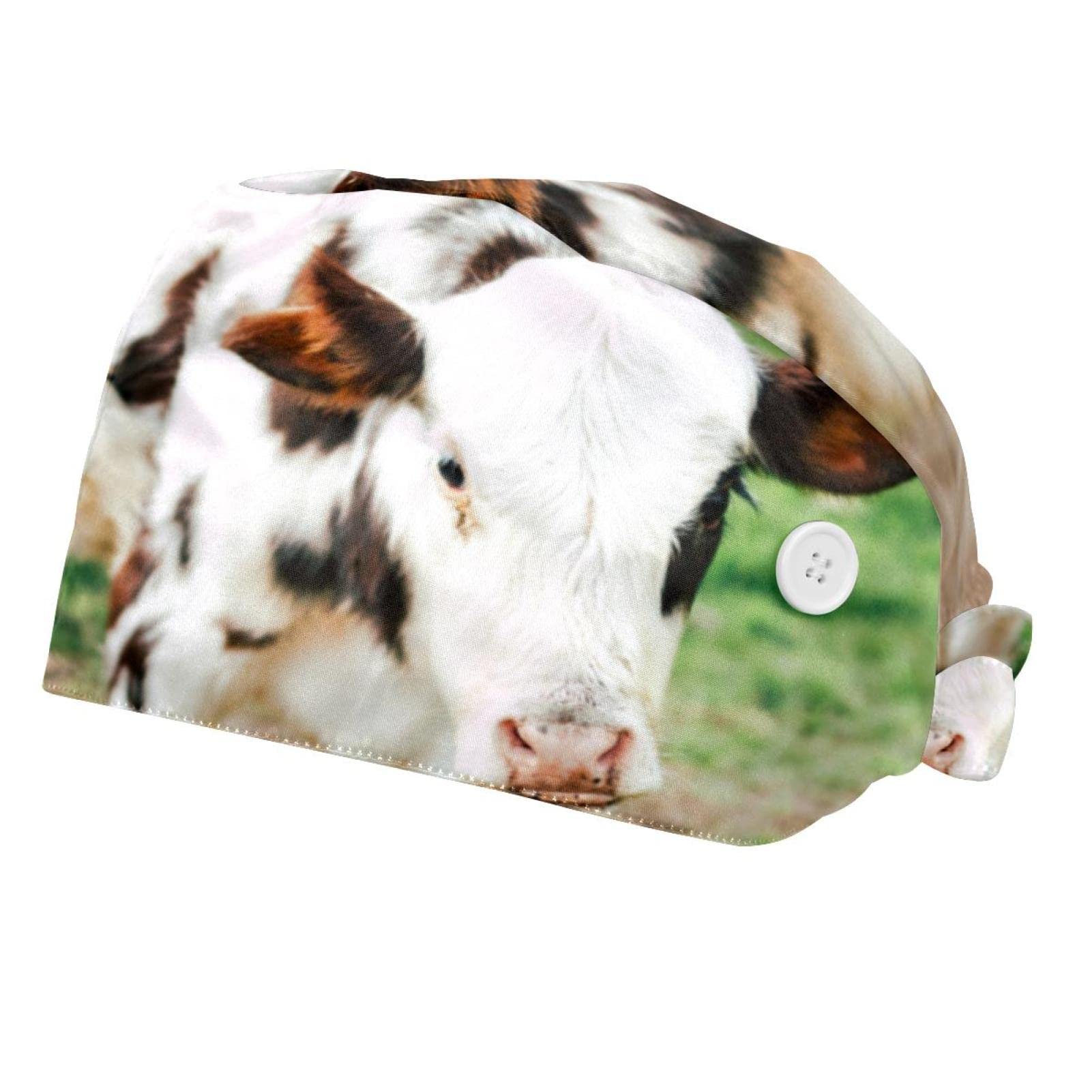 Chapeaux bouffants imprimé vache lot de 2 casquettes de travail