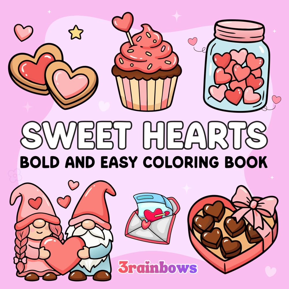 Sweet Hearts: Bold & Easy Coloring Book