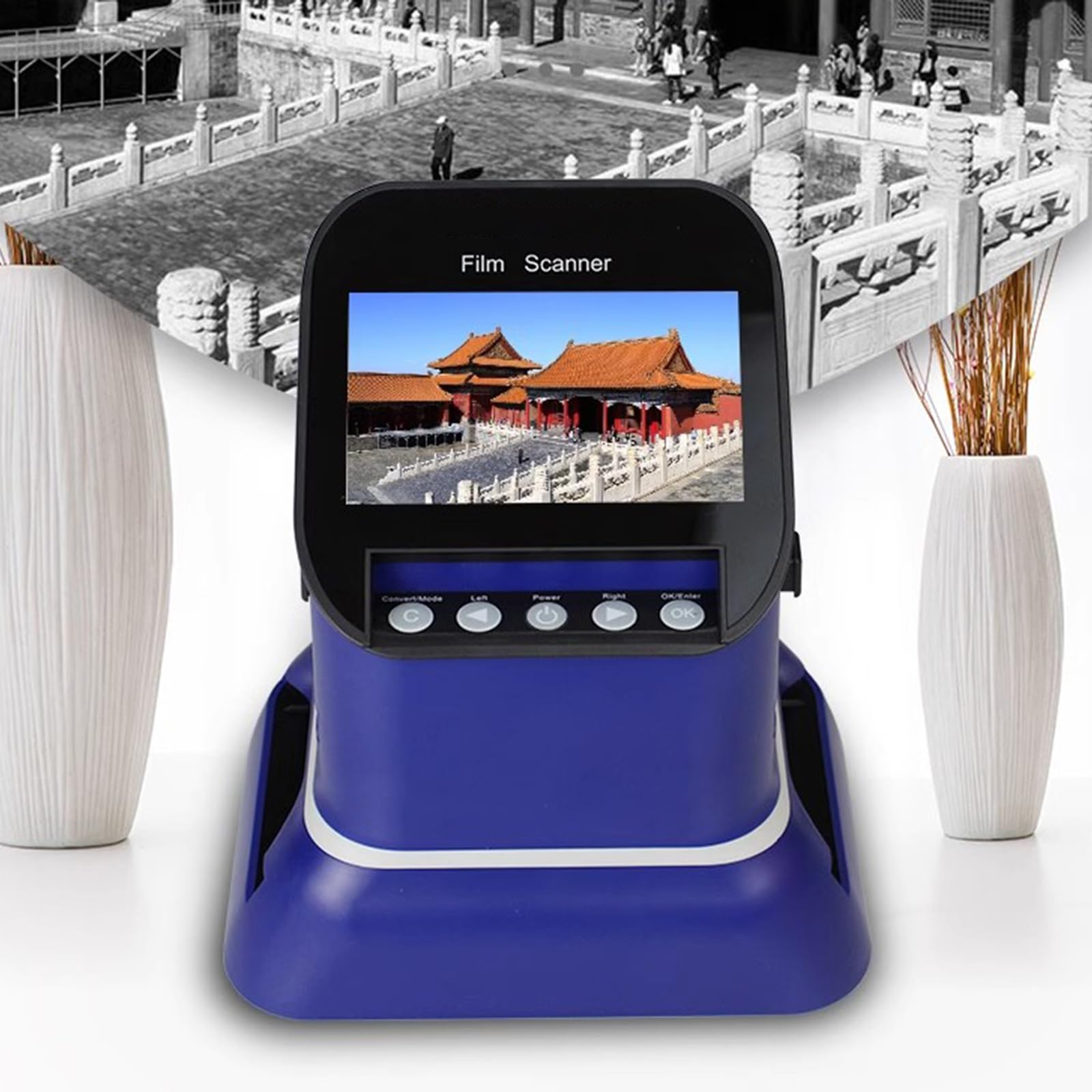 Scanner per Pellicole da 22 MP, Visualizzatore di Scanner per Diapositive Digitali, con Ampio Display da 4,3", con Scheda di Memoria da 8 GB, Memoria Integrata da 128 GB
