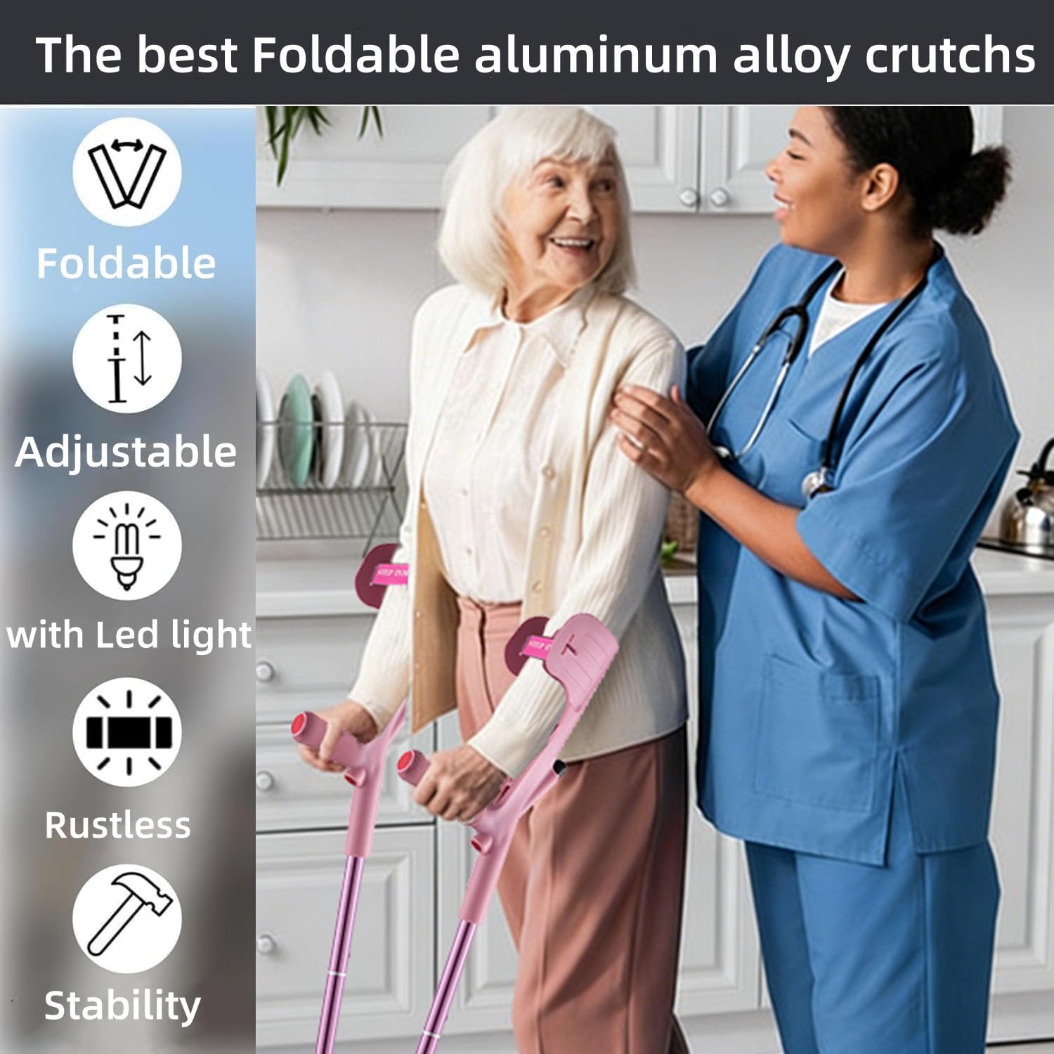 Muletas adultas para hombres y mujeres (rosa)