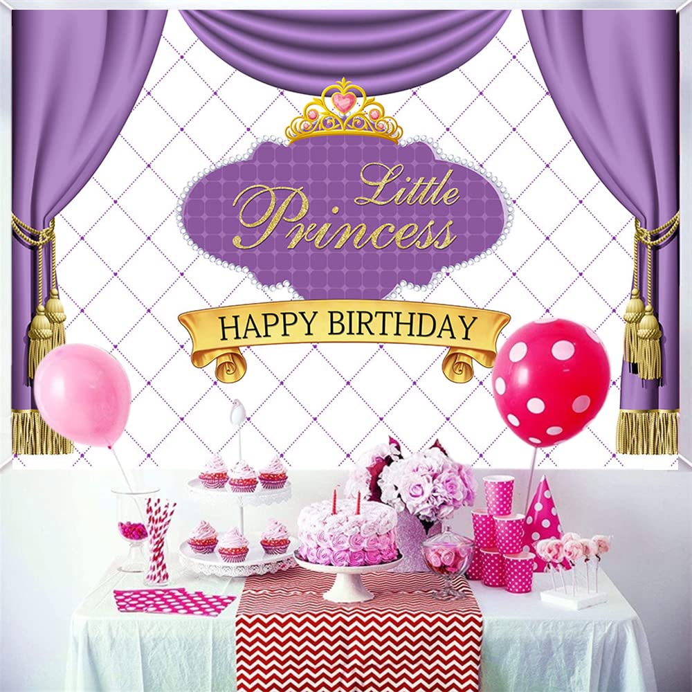 Geburtstagsparty-Hintergrund: Lila Blumen-Fee-Design Für Märchen-Prinzessinnen-Partys