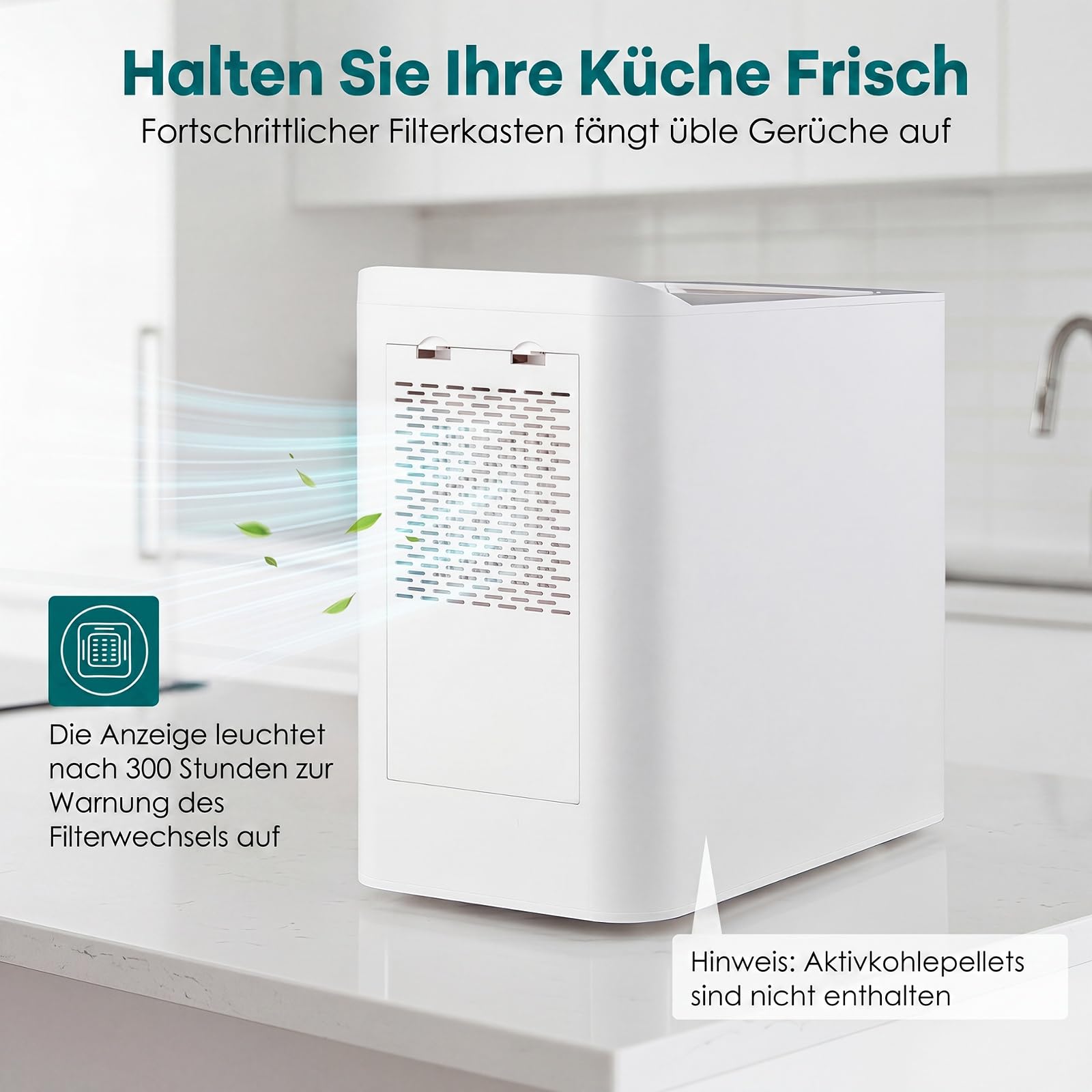 COSTWAY Elektrischer Komposter 3L, geruchloser Küchenkomposteimer mit Bedienfeld, Sichtfenster & 5 Modi, Komposter, 90% verwandelt Lebensmittelabfälle in Dünger, Küchenabfallentsorger für Zuhause