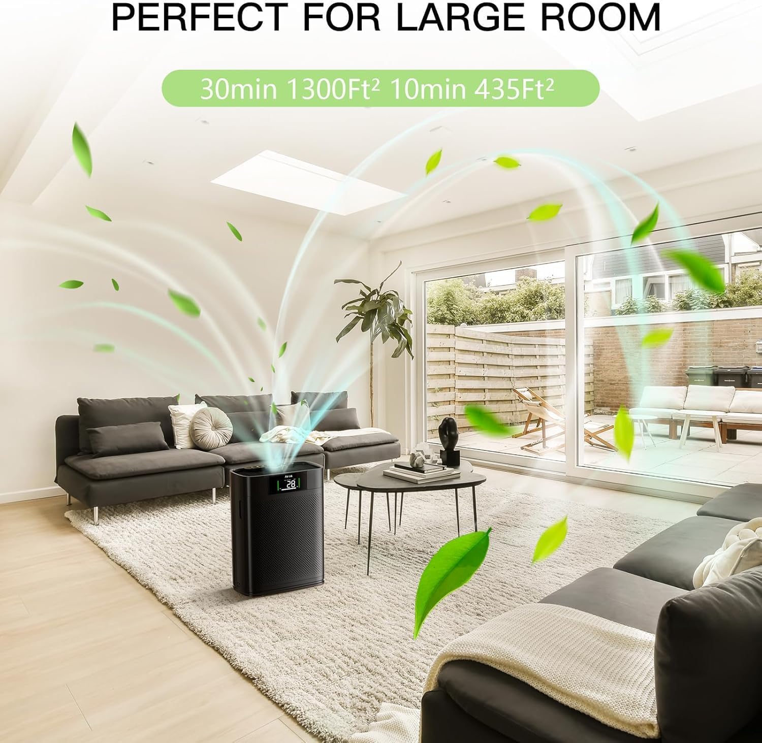 AIRTOK Purificateur d'air, Air Purifier HEPA avec Contrôle de la qualité de l'air PM 2.5, Mode sommeil HEPA, Aromathérapie, Jusqu'à 1300 Ft², la Fumée, les Poils d'Animaux, les Pellicules, Pollen