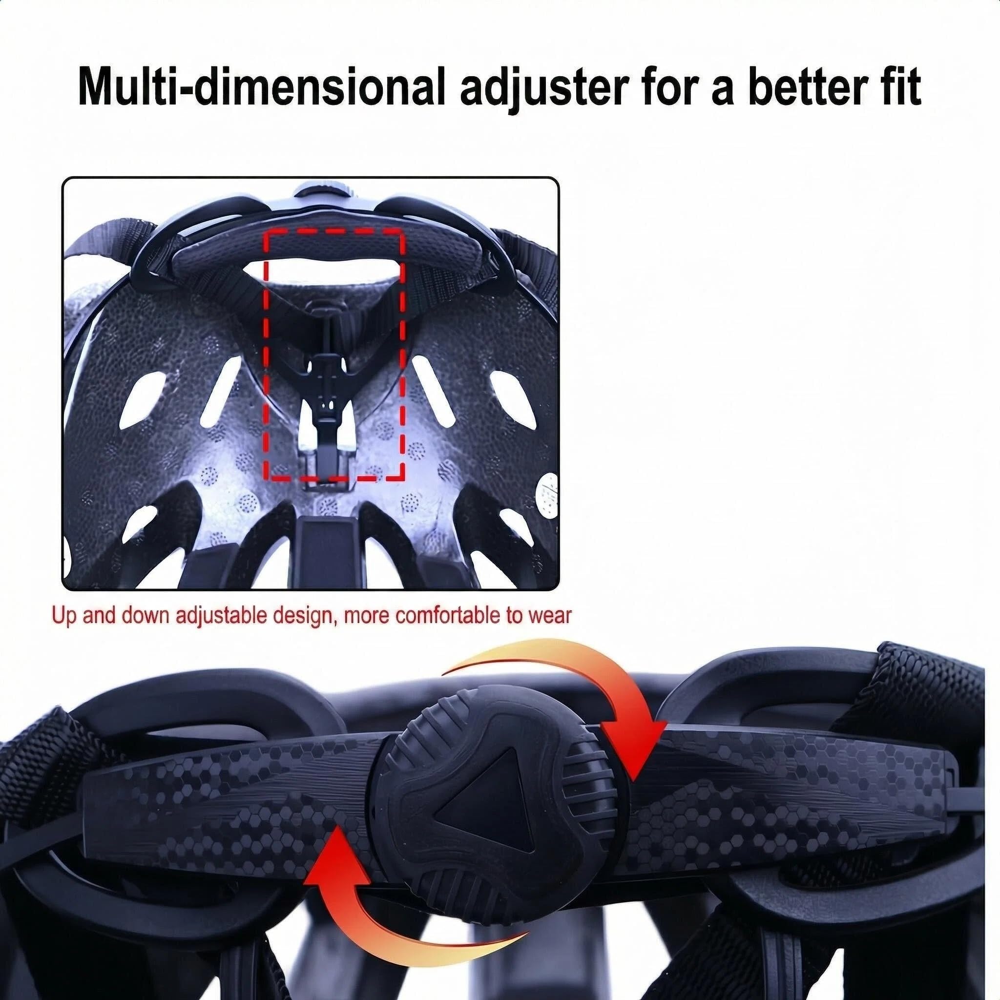 Casco Bicicleta Adulto con Visera Extraíble Forro Lavable Cascos Bicicleta Montaña Ajustable para Adultos Que Montan en Montañas y Carretera (Tamaño de la Cabeza 58-62cm) — view 4